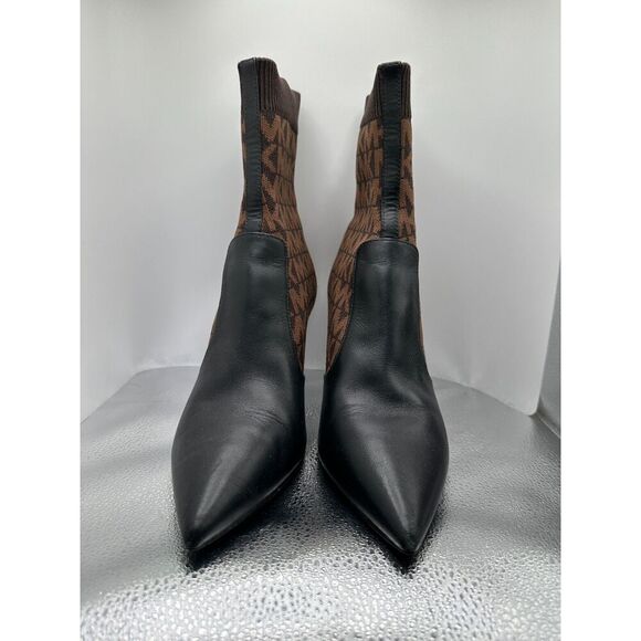 Michael Kors Shiloh Logo Stretch Knit and Leather Sock Boot SIZE 9.5 - Picture 4 of 7